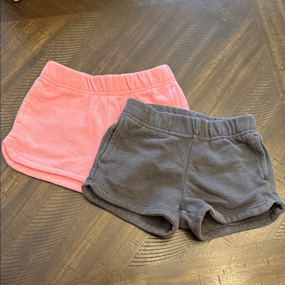 Cat & Jack Pink and Gray Terry Cloth Shorts Bundle - 2T
